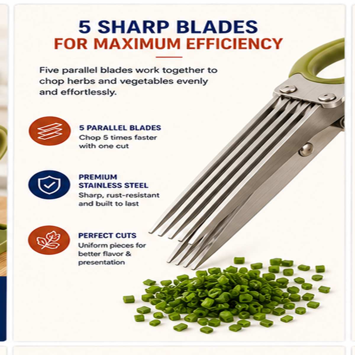 5-Blade Stainless Steel Herb Scissors
