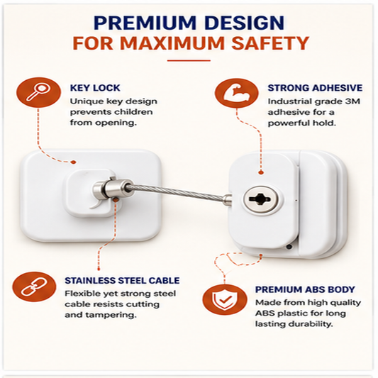 Premium Child Safety Cabinet & Drawer Lock with Key