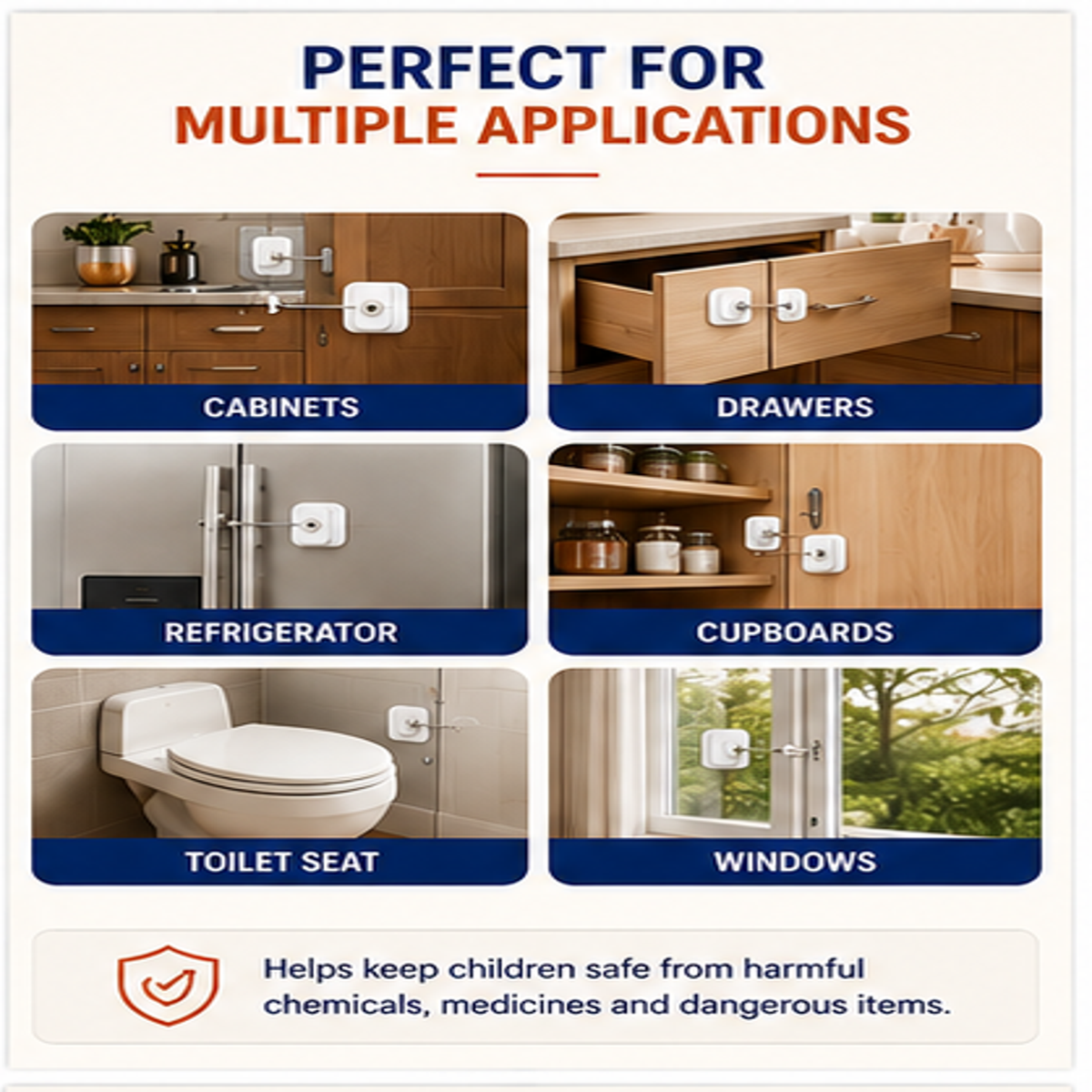 Premium Child Safety Cabinet & Drawer Lock with Key