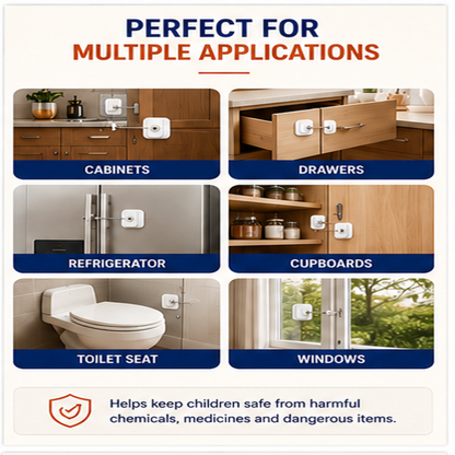 Premium Child Safety Cabinet & Drawer Lock with Key