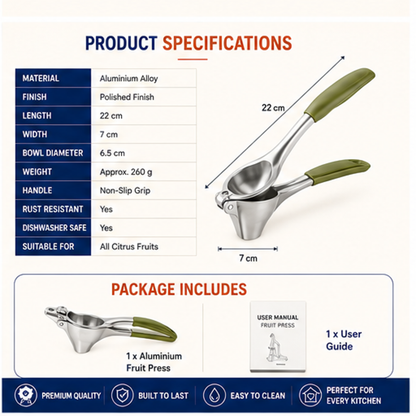 Heavy Duty Aluminium Manual Citrus Juicer