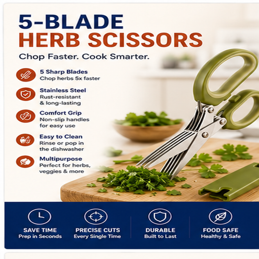 5-Blade Stainless Steel Herb Scissors