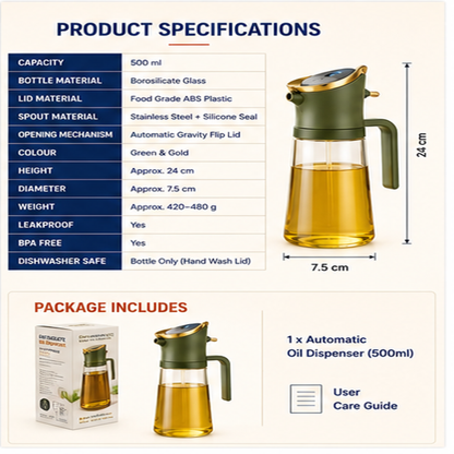 500ml Automatic Gravity Oil Dispenser Bottle |