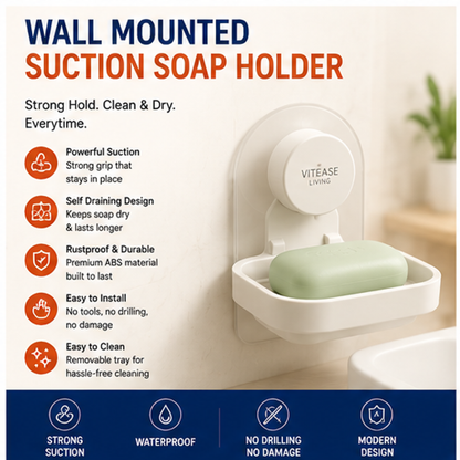 Wall Mounted Suction Soap Holder