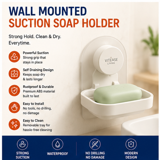 Wall Mounted Suction Soap Holder